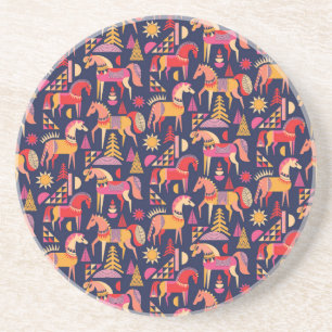 Posavasos Caballos escandinavos: Diseño Decorativo y Seamles