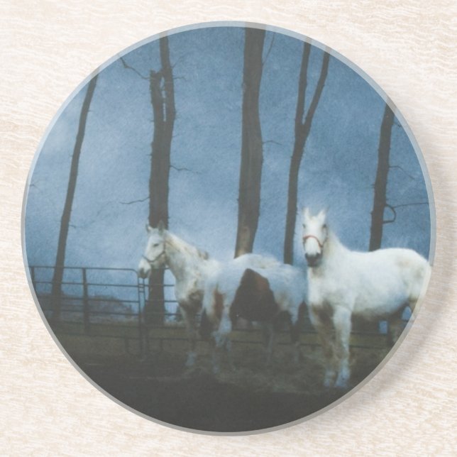 Posavasos Caballos fantasmales a medianoche (Frente)