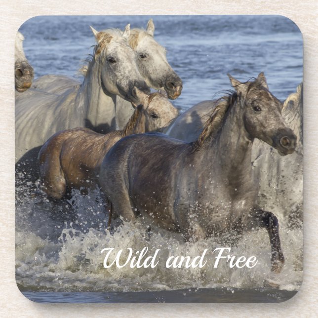 Posavasos Caballos galopando en el agua (Frente)