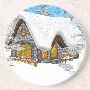 Posavasos Cabaña de invierno