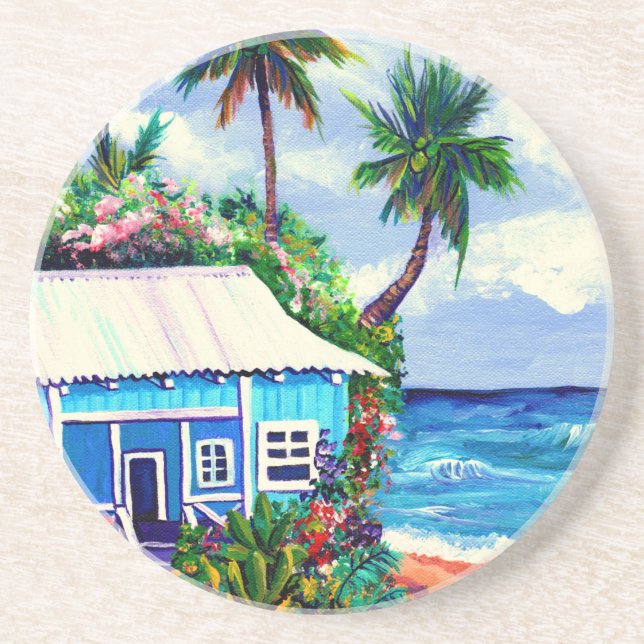 Posavasos Cabaña de playa de Hawái (Frente)