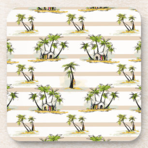 Posavasos Cabaña y palmas tropicales