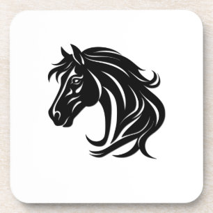 Posavasos Cabeza de caballo negro magnífico
