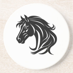 Posavasos Cabeza de caballo negro magnífico