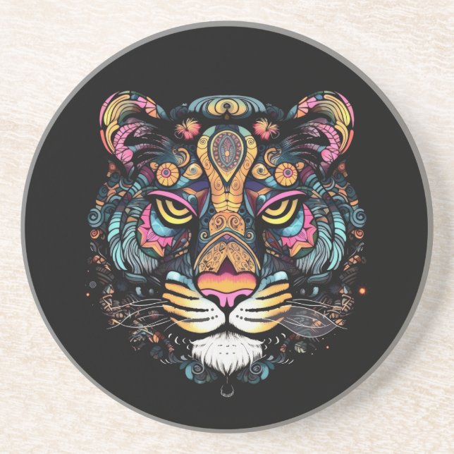 Posavasos Cabeza de Tigre Impresionante  (Frente)