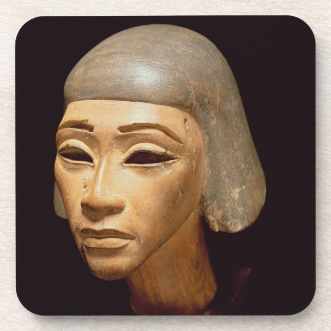 Posavasos Cabeza de un arpista, de diga EL-Amarna, (Frente)