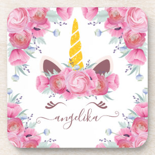Posavasos Cabeza de Unicornio Floral Amapolas de California