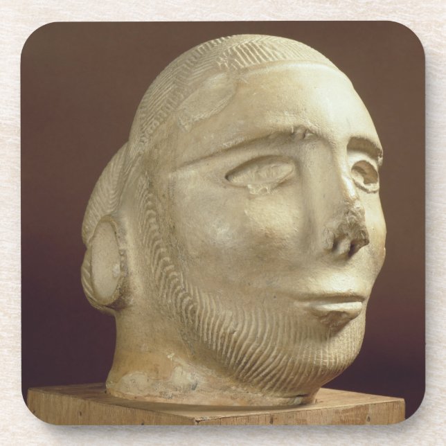 Posavasos Cabeza del retrato de la esteatita, Mohenjodaro, (Frente)