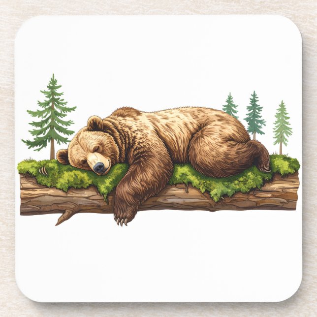 Posavasos Cabina y Lodge Rústico De Oso Durmiente (Frente)