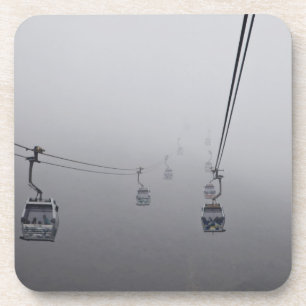 Posavasos Cable de Ngong Ping en densa niebla