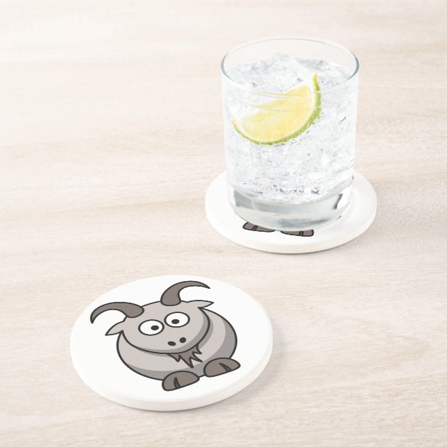 Posavasos Cabra divertida de granja linda   (Lado)