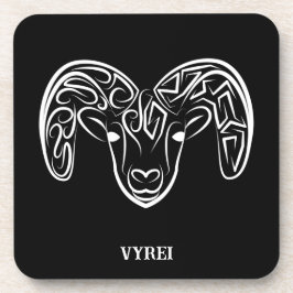 Posavasos Cabra/oveja tribal negra y blanca