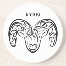 Posavasos Cabra/oveja tribal negra y blanca