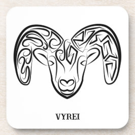 Posavasos Cabra/oveja tribal negra y blanca