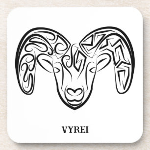 Posavasos Cabra/oveja tribal negra y blanca