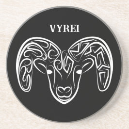 Posavasos Cabra/oveja tribal negra y blanca