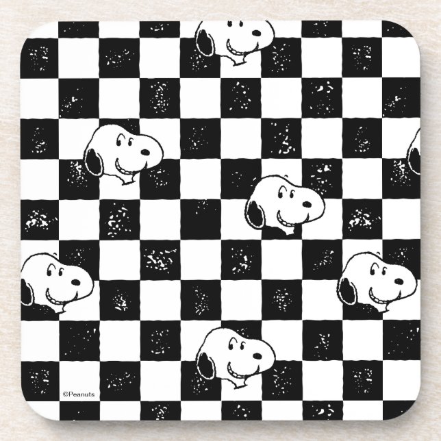 Posavasos Cacahuetes | Bandera de Snoopy Checkered (Frente)