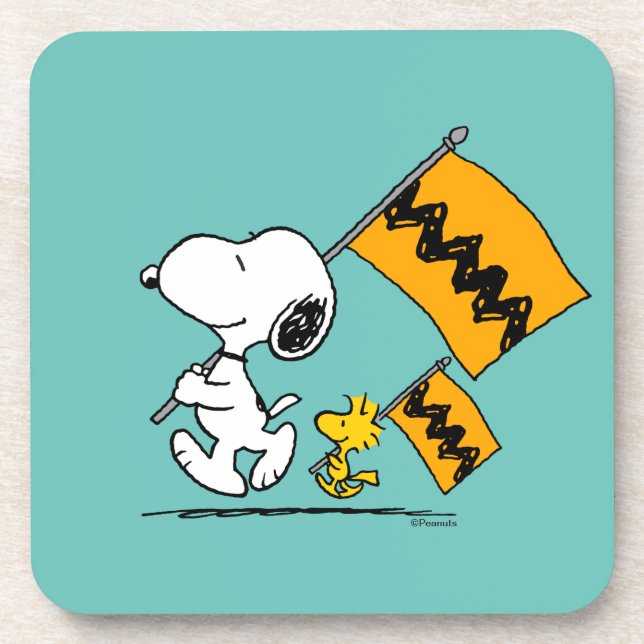 Posavasos Cacahuetes | Banderas Snoopy & Woodstock (Frente)