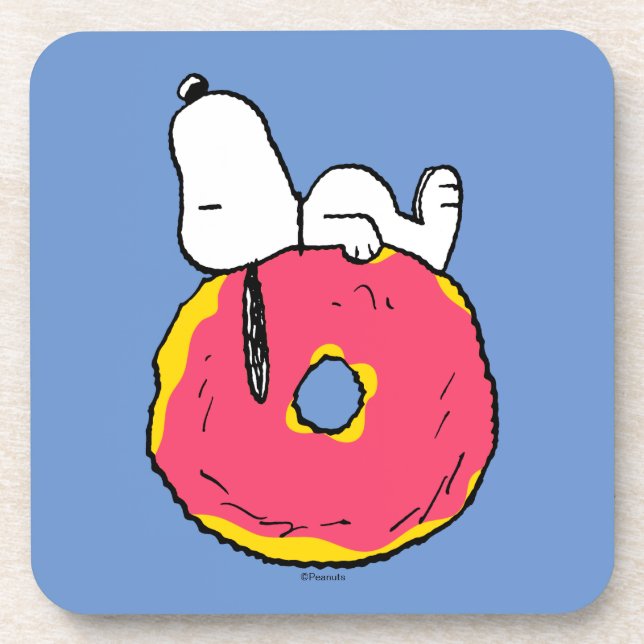 Posavasos Cacahuetes | Donut rosado Snoopy (Frente)