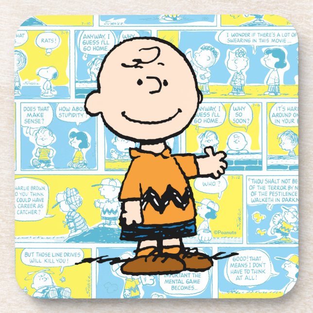 Posavasos Cacahuetes | Patrón de cómics de Charlie Brown (Frente)