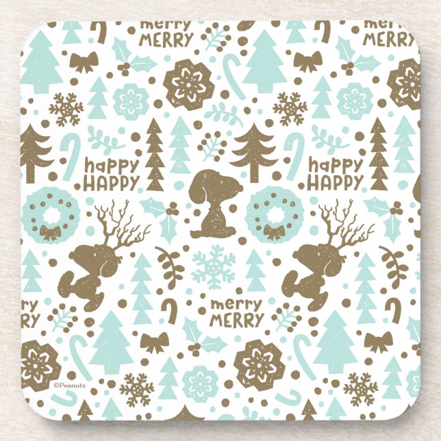 Posavasos Cacahuetes | Patrón de Navidades escarpados (Frente)