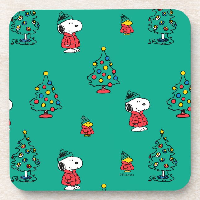 Posavasos Cacahuetes | Patrón de Navidades Snoopy y Woodstoc (Frente)