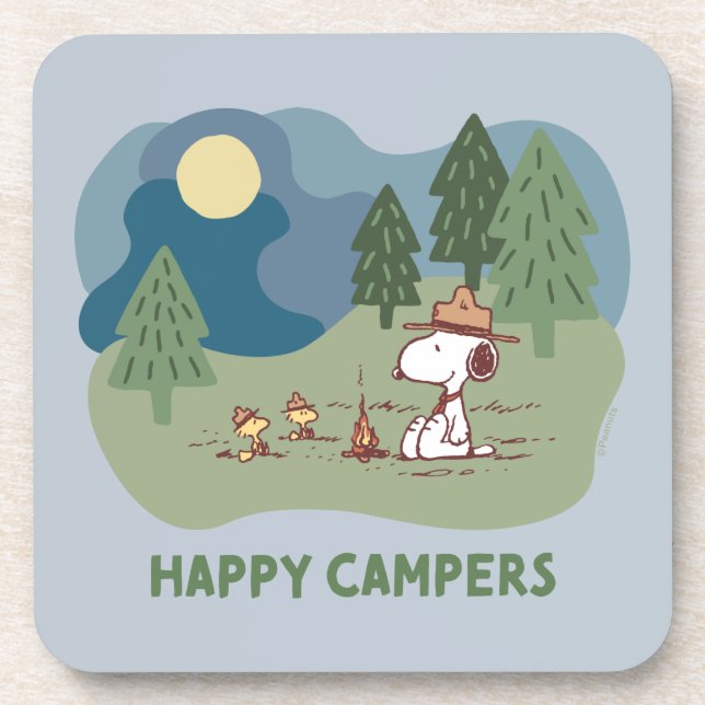 Posavasos Cacahuetes | Sitio del campamento de Snoopy y Wood (Frente)