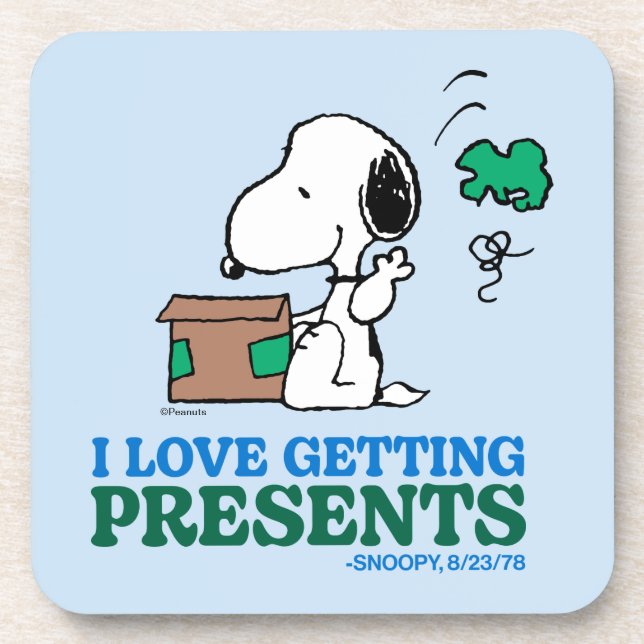 Posavasos Cacahuetes | Snoopy Me Encanta Obtener Presencias (Frente)