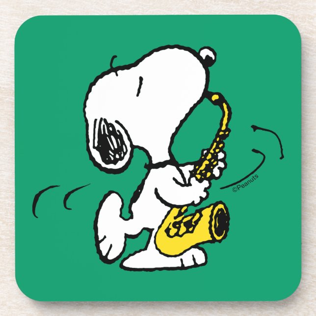 Posavasos Cacahuetes | Snoopy Saxophone Player (Frente)