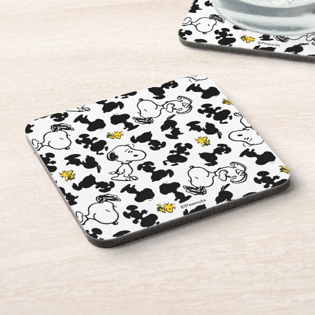 Posavasos Cacahuetes | Snoopy & Woodstock Shadow Pattern (Lado Izquierdo)