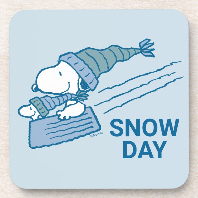 Posavasos Cacahuetes | Snoopy & Woodstock Sledding (Frente)