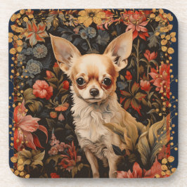 Posavasos Cachorro chihuahua al estilo de William Morris