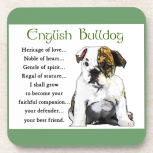 Posavasos Cachorro de Bulldog Inglés Herencia de Amor