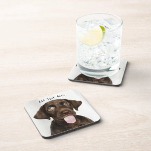 Posavasos Cachorro de Labrador de Chocolate