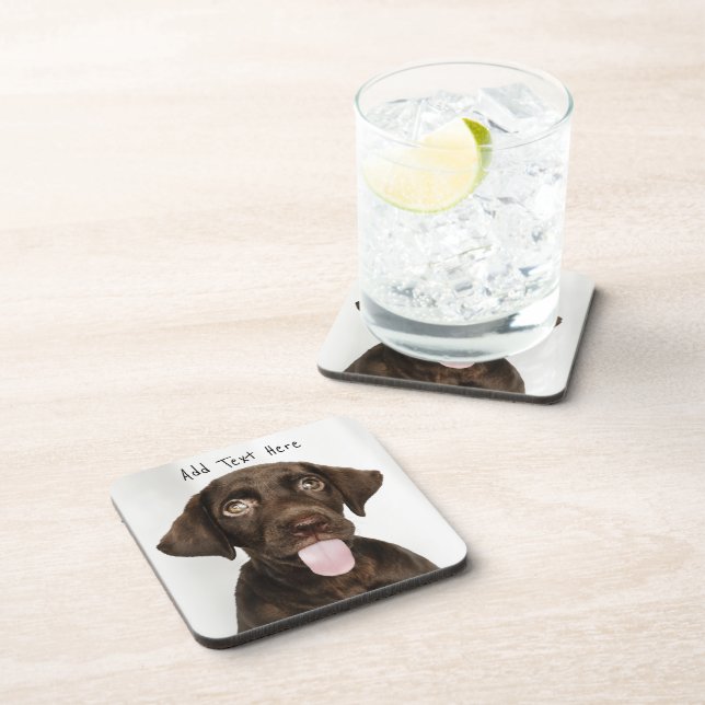 Posavasos Cachorro de Labrador de Chocolate (Lado Derecho)