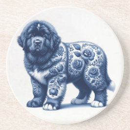 Posavasos Cachorro de Newfoundland Delft Azul