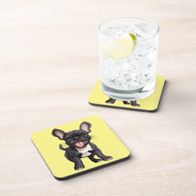 Posavasos Cachorro Frenchie de color personalizado (Lado Derecho)
