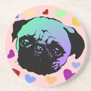 Posavasos Cachorro Pug Puppy Perro Estilo PopArt Retro