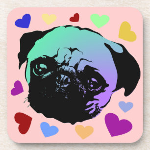 Posavasos Cachorro Pug Puppy PopArt Estilo Retro