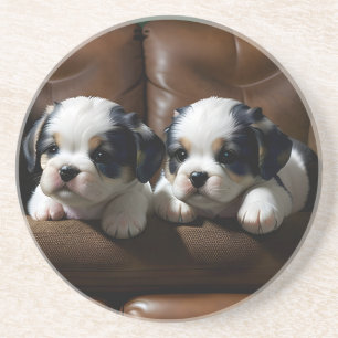 Posavasos Cachorros Super Cute en el sofá 1
