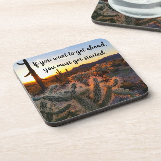 Posavasos Cactus Inspirador del desierto de Arizona Sunset (Lado Izquierdo)