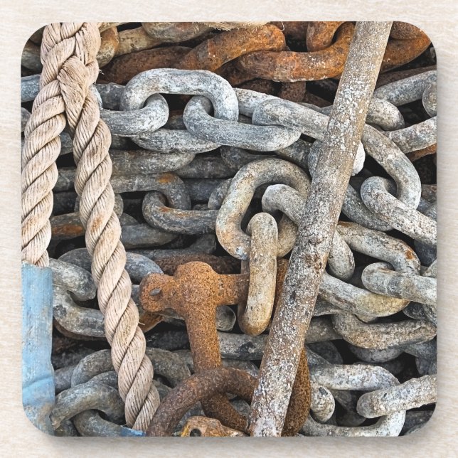 POSAVASOS CADENA Y ROPA DE PESCA MARÍTIMA (Frente)