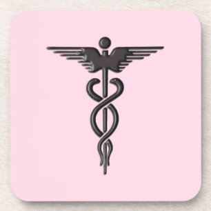 Posavasos Caduceto médico rosa