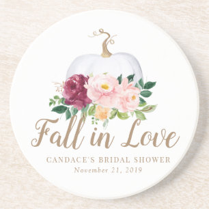 Posavasos Caer en el amor Calabaza Pegatina de ducha de novi