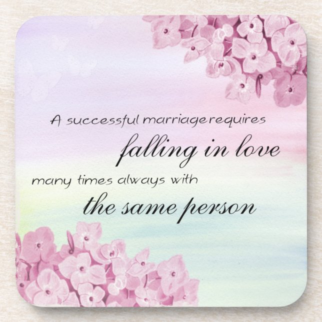 Posavasos Caer en el amor Matrimonio cita Inspiradora (Frente)