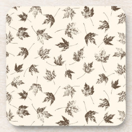Posavasos Caer hojas de arce en crema - patrón sin costura.
