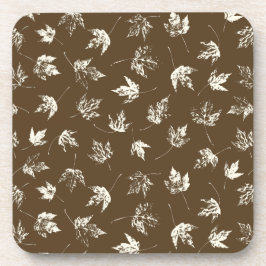 Posavasos Caer hojas de arce sobre marrón - sin costuras.