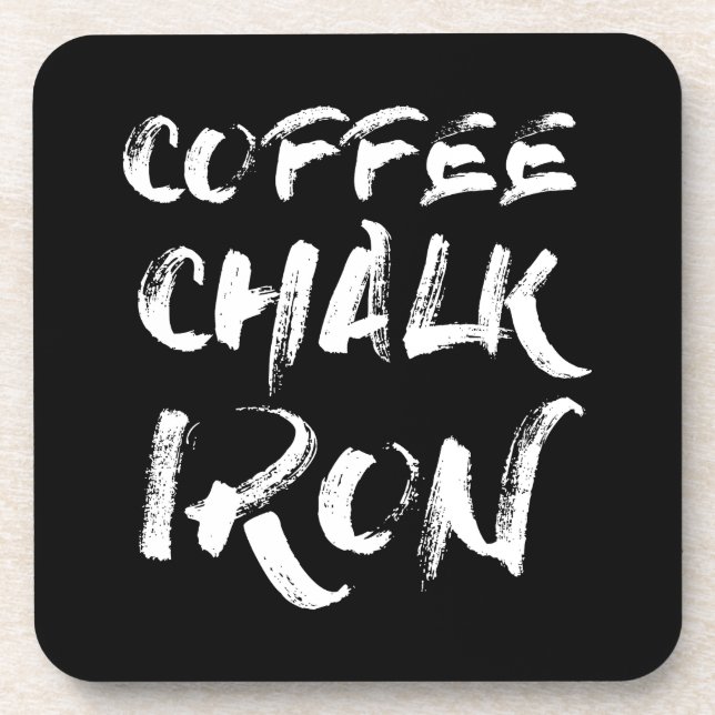 Posavasos Café, Chalk e Hierro, divertida experiencia motiva (Frente)