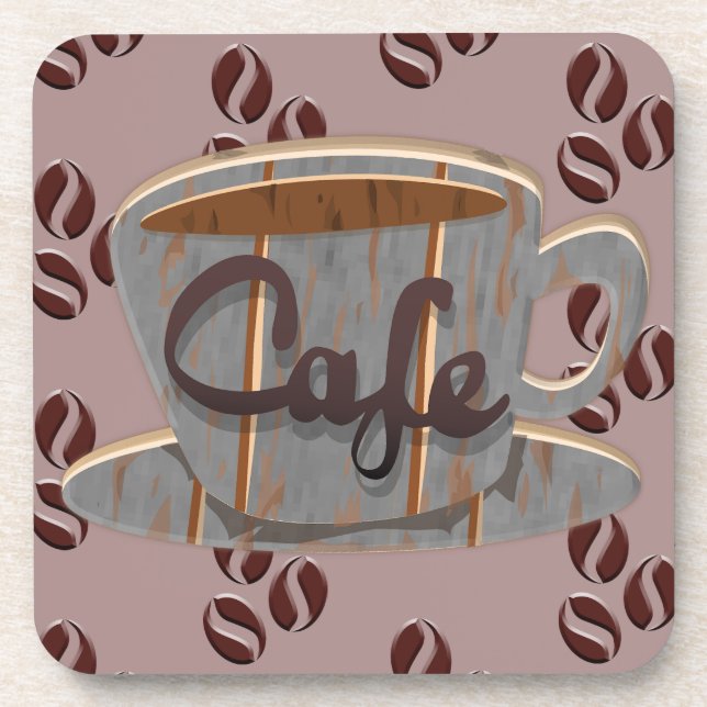 Posavasos Cafe Coffee Cup y Café Bebida (Frente)