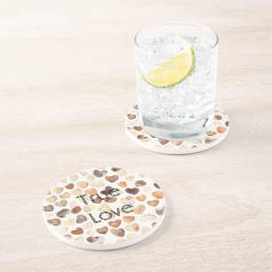 Posavasos Café con Crema Granos Corazón